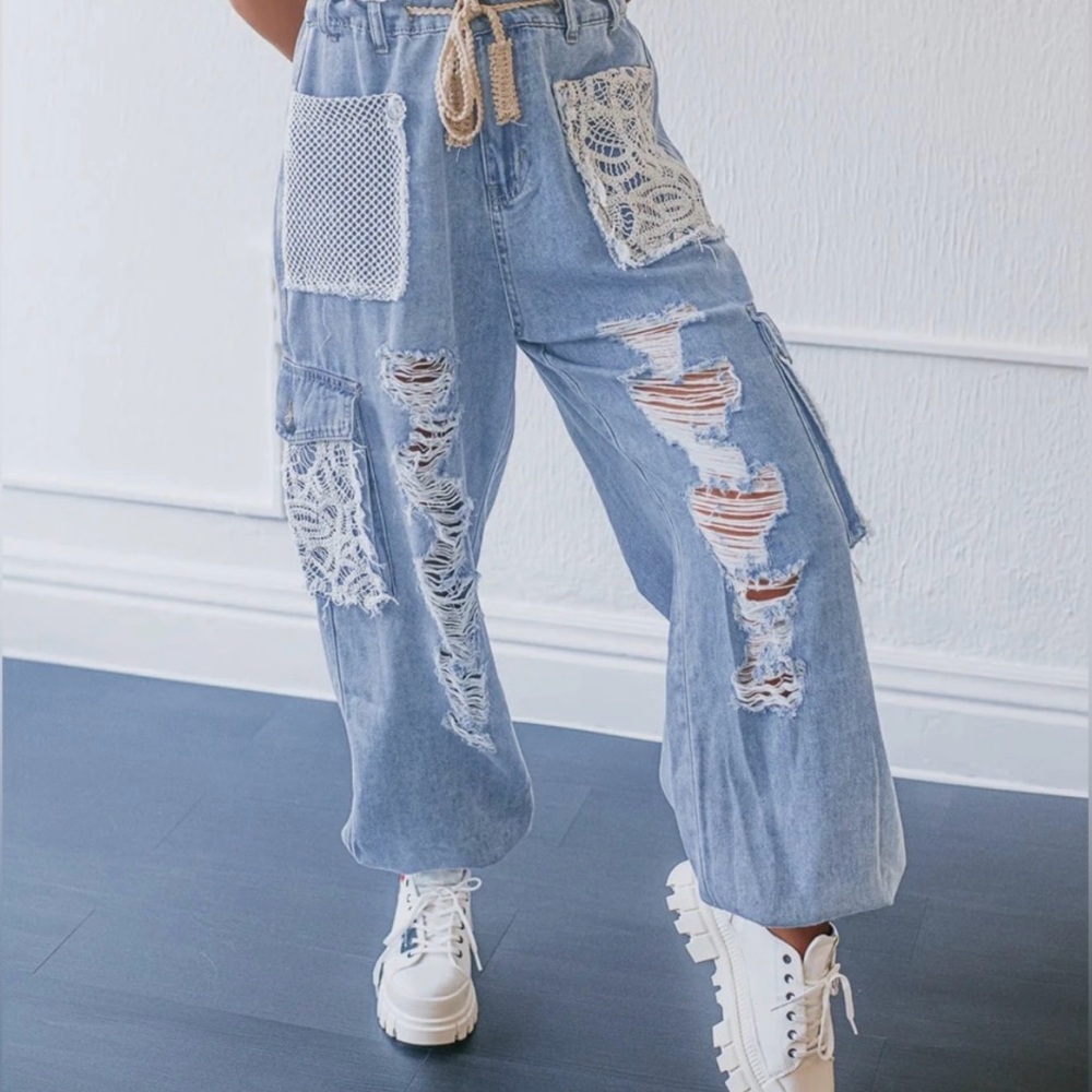 NEW! POL Kalispell Crochet Pockets 💕Sz. Large
Color: Denim - Picture 2 of 6